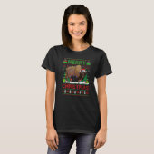 Bison Xmas Tree Lights Ugly Santa Bison Christmas T-Shirt (Vorne ganz)