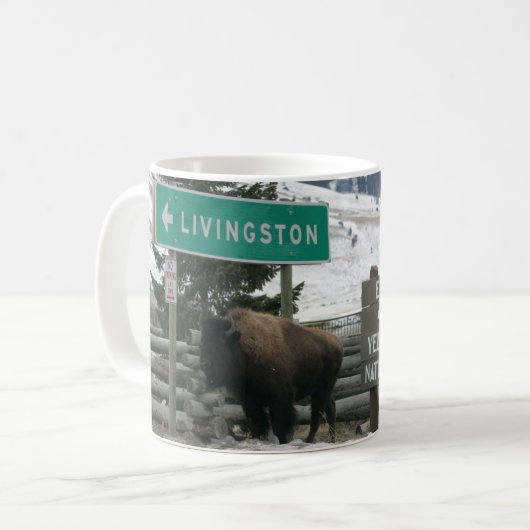BIson, Yellowstone-Eingang, Gardiner, MT Kaffeetasse (Vorderseite Links)