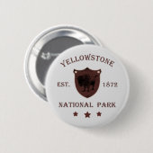 Bison Yellowstone-Nationalpark Button (Vorne & Hinten)