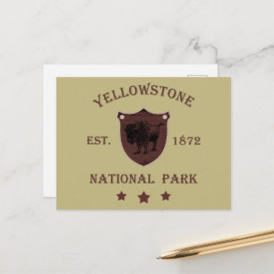 Bison Yellowstone-Nationalpark Feiertagspostkarte
