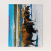 Bison Yellowstone Wyoming. Weihnachtsgrüße Puzzle (Vertikal)