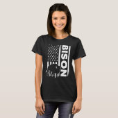 Bisonjagd US-Flagge Grafikkonzept T-Shirt (Vorne ganz)