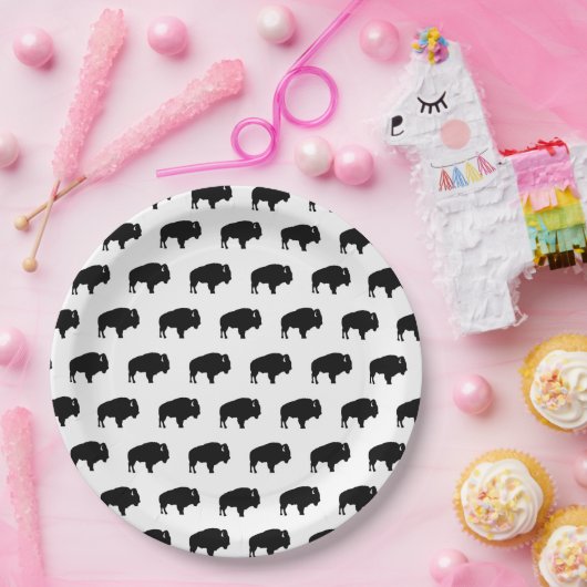 Bisonmuster Pappteller (Party)