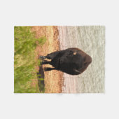 Bisons am Wasser Fleecedecke (Vorderseite (Horizontal))