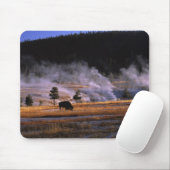 Bisons beim Grasen im Upper Geyser Basin Mousepad (Mit Mouse)