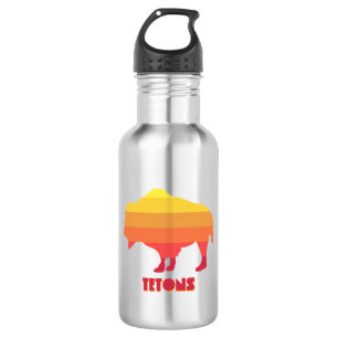 Bisons der Tetons Edelstahlflasche