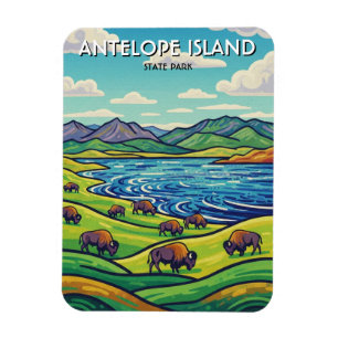 Bisons im Antelope Island State Park Utah Magnet
