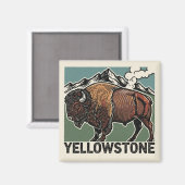 Bisons im Yellowstone-Nationalpark Magnet (Vorderseite/Rückseite)