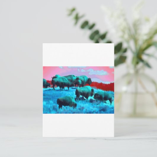 Bisons Postkarte (Stehend Vorderseite)