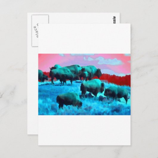 Bisons Postkarte (Vorne/Hinten)