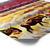 Bisons Zuhause auf der Range Pop Art, Poster (Ecke)