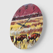 Bisons Zuhause auf der Range Pop Art, Rundschau Große Wanduhr (Winkel)