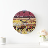 Bisons Zuhause auf der Range Pop Art, Rundschau Große Wanduhr (Zuhause)