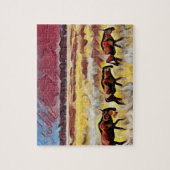 Bisons Zuhause auf der Range Popart, Jigsaw Puzzle (Vertikal)