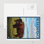 Bisonszene - Wyoming Postkarte (Vorne/Hinten)