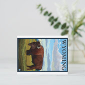 Bisonszene - Wyoming Postkarte (Stehend Vorderseite)