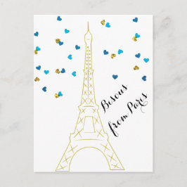 Bisous aus Paris Postcard Postkarte