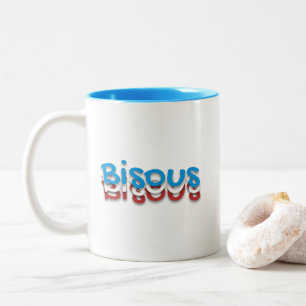 Bisous (Küsse) Zweifarbige Tasse