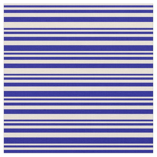 Bisque and Dark Blue Linse Muster Stoff (Nahaufnahme)