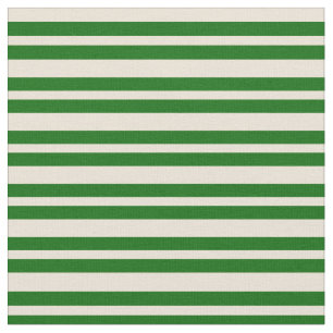 Bisque and Dark Green Linred Pattern Stoff