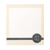 Bisque Color Gingham, Retro Chalkboard Notizblock (Vorderseite)