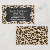 Bisque Color Leopard Print, Retro Chalkboard Visitenkarte (Vorne/Hinten)