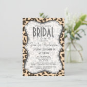 Bisque Colour Leopard Animal Print Einladung (Stehend Vorderseite)