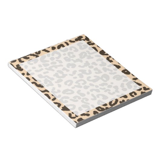 Bisque Colour Leopard Animal Print Notizblock (angewinkelt)