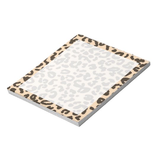 Bisque Colour Leopard Animal Print Notizblock (Rotiert)