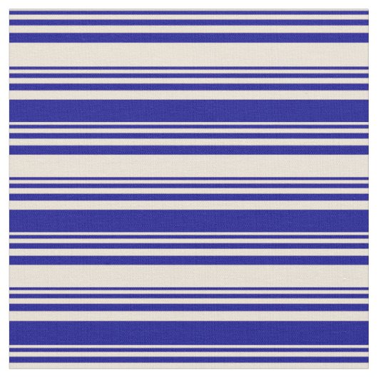 Bisque & Dark Blue Coloed Linde Muster Stoff (Nahaufnahme)