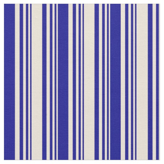 Bisque & Dark Blue Muster der Streifen Stoff (Nahaufnahme)