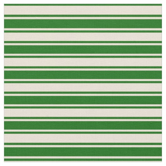 Bisque & Dark Green Colours / Stripmuster Stoff (Nahaufnahme)