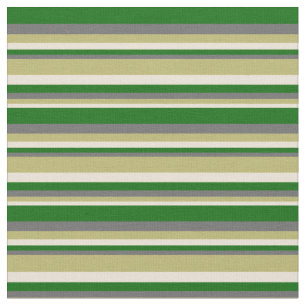 Bisque, Dark Khaki, Dim Gray & Dark Green Lines Stoff