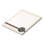 Bisque-Farb-Gingham; Retro-Schultafel Notizblock (Rotiert)