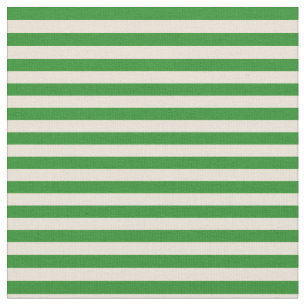 Bisque & Forest Green Linse/Streifenmuster Stoff