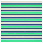 Bisque, Green und Dark Blue Lines Stoff (Muster)