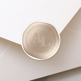 Bisque Sand Wax Siegel Monogram Wedding Stickers