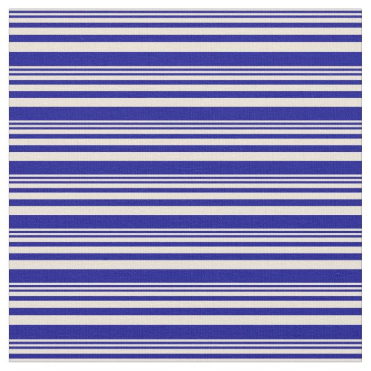 Bisque und Dark Blue Colos Muster Stoff (Nahaufnahme)