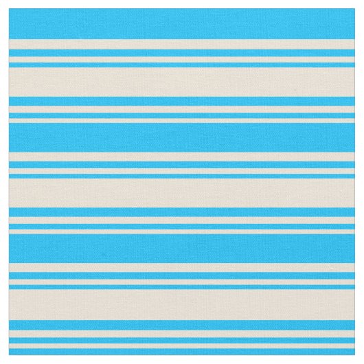 Bisque und Deep Sky Blue Stripes Stoff (Nahaufnahme)