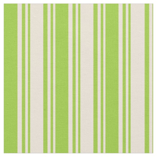 Bisque und grüne Streifenmuster Stoff (Nahaufnahme)