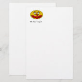 Biss deine zunge Funny Yellow Face Briefpapier (Vorne/Hinten)