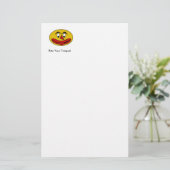 Biss deine zunge Funny Yellow Face Briefpapier (Stehend Vorderseite)