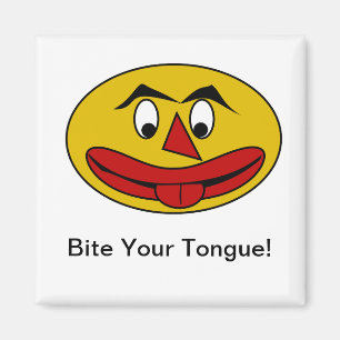 Biss deine zunge Funny Yellow Face Magnet