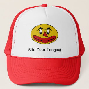 Biss deine zunge Funny Yellow Face Truckerkappe