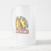 Biss des Schäferhund-K9 Mattglas Bierglas (Vorderseite Links)