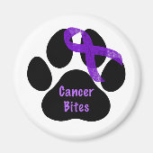 Biss Dog Paw Lila Ribbon-Lymphom-Krebs Magnet (Vorne)
