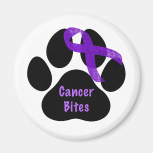 Biss Dog Paw Lila Ribbon-Lymphom-Krebs Magnet