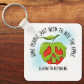 Biss in den Apfel Schlüsselanhänger (Vorderseite)