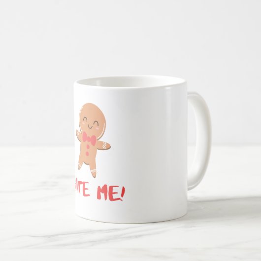 Biss mich! Gingerbread Man Kaffeetasse (VorderseiteRechts)