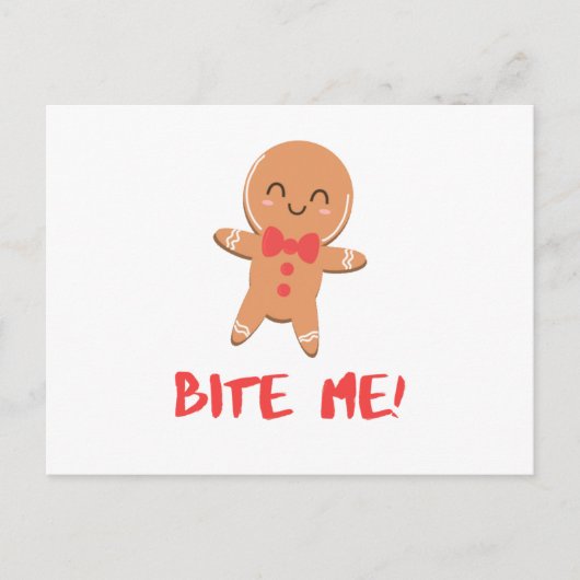 Biss mich! Gingerbread Man Postkarte (Vorderseite)